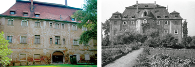 Schloss Pürkelgut: Südseite 2004 und Nordseite 1951